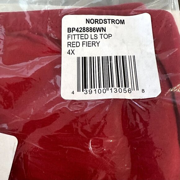 NWT Nordstrom bp Red Off the Shoulder Fitted Long Sleeve Top - Size 4X - Picture 5 of 6